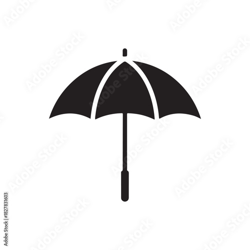 black umbrella isolated on white.vector eps 10