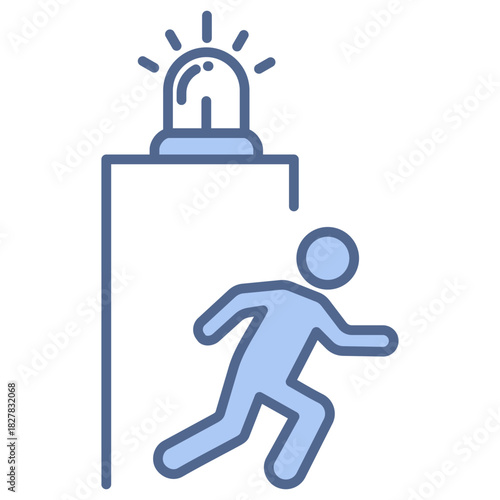 Emergency Exit Blue Icon