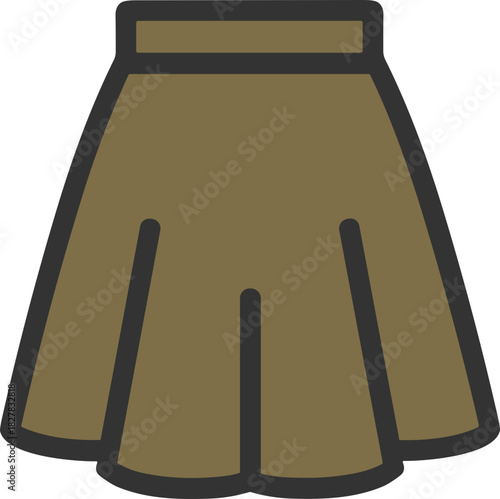 Olive green skirt flat vector design