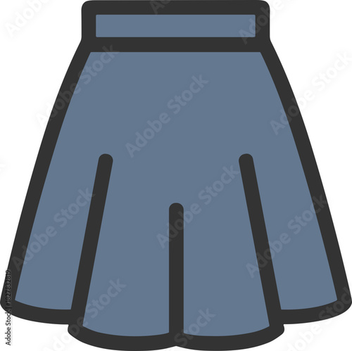 Blue skirt icon for fashion apps