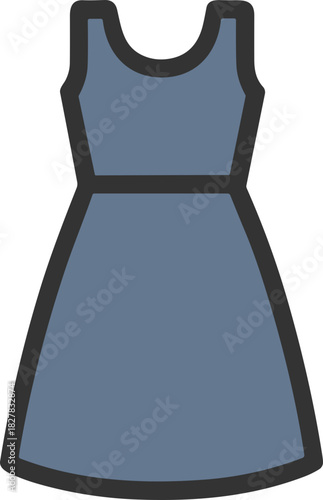 Blue sleeveless dress for fashion UI