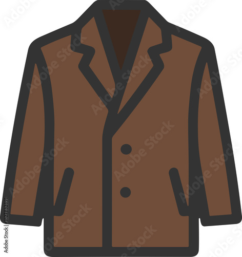Brown men’s blazer icon with buttons
