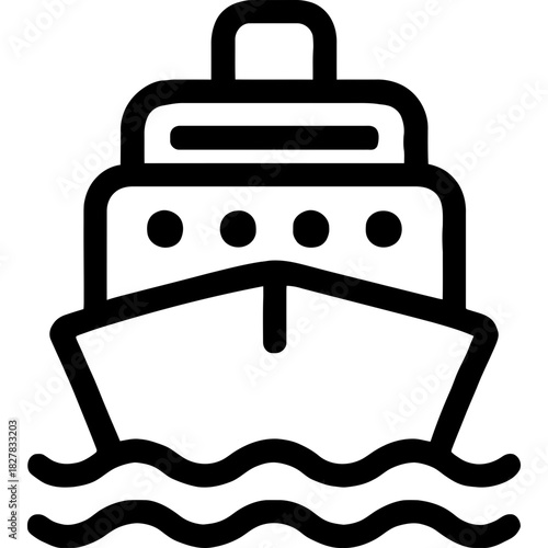 Minimalistic cruise ship icon design