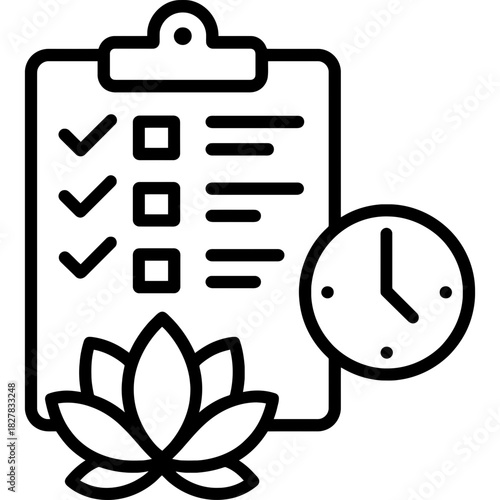 Wellness retreat schedule daily program outline icon vector