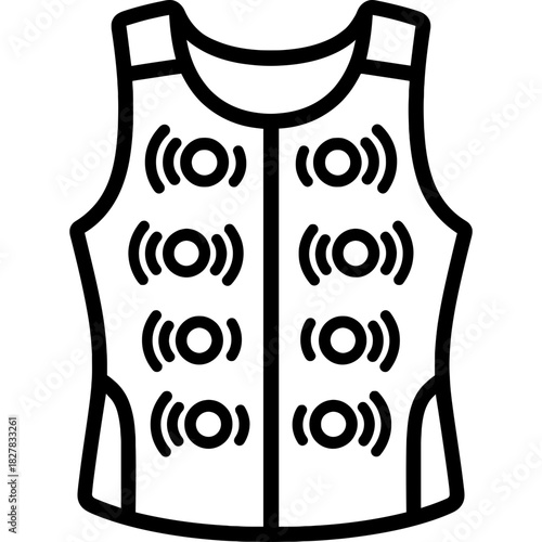 Vr haptic vest outline icon vector