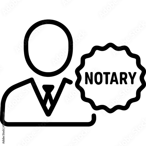 Minimalistic notary public icon design
