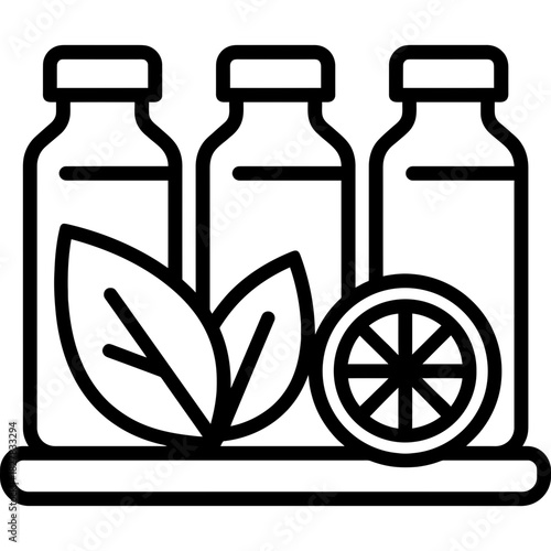 Detox juice cleanse bottles program outline icon vector