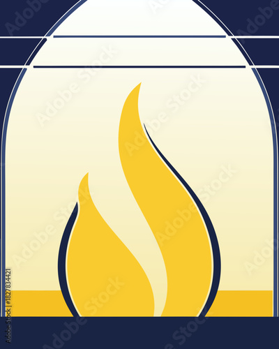 Abstract Flame Silhouette
