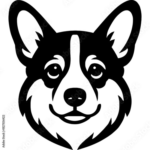 Minimalistic corgi head vector design
