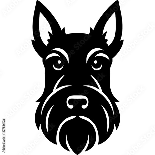 Black scottish terrier head silhouette
