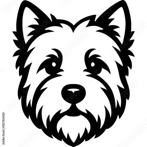 Minimalistic west highland terrier head silhouette