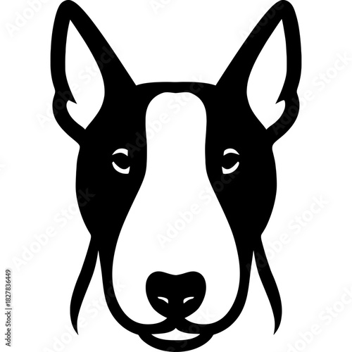 Minimalistic bull terrier head silhouette