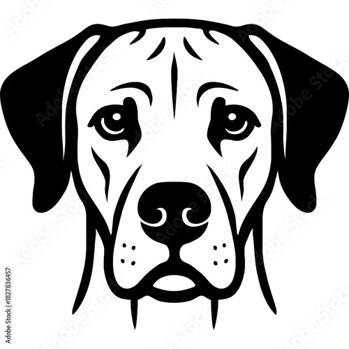 Minimalistic rhodesian ridgeback head silhouette