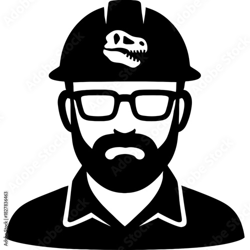 Minimalistic paleontologist silhouette