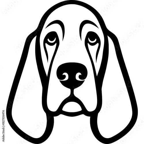 Minimalistic basset hound head silhouette