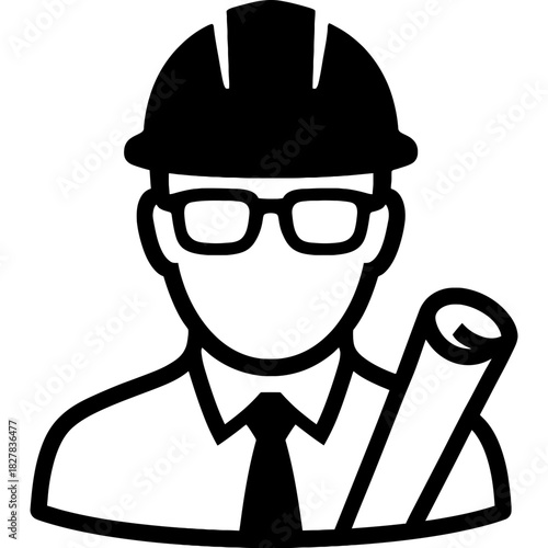 Minimalistic draftsperson silhouette