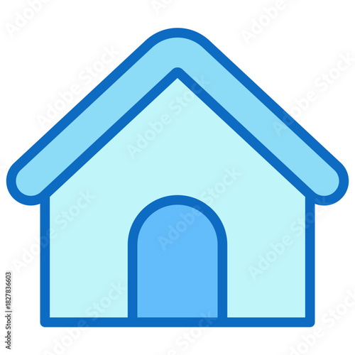 Family Home Blue Fill Icon Design Vector - Simple house illustration representing private home, real estate, or housing ownership