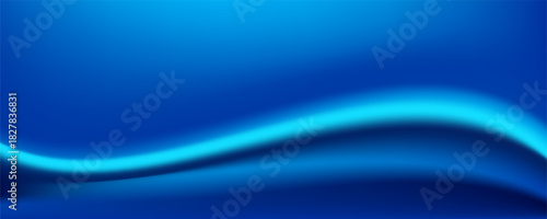 abstract blue neon light background with wavy lines. great for wallpaper, website, technology banner, futuristic poster, etc.