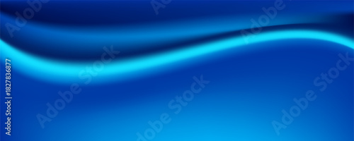 abstract blue neon light background with wavy lines. great for wallpaper, website, technology banner, futuristic poster, etc.