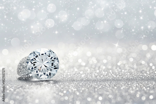 silver heart with diamonds