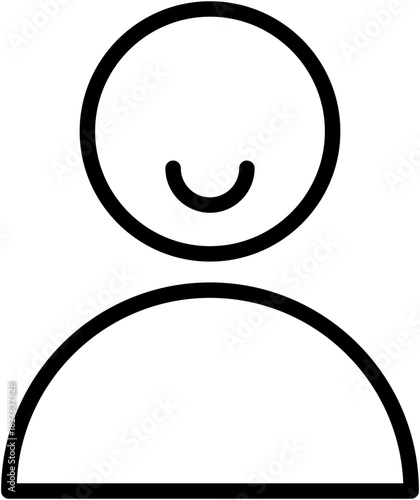 Black Happy Smile User Account Icon Symbol Sign in Clean Simple Outline Line Art Style