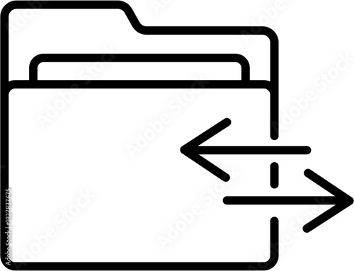 Migrate Data File Transfer Doc Icon Symbol Sign in Clean Simple Outline Line Art Style
