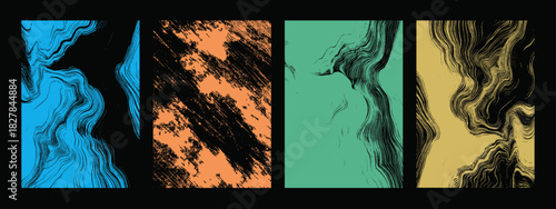 Vintage grunge abstract texture - distressed brown and beige collage vector illustration perfect for screen print, digital artwork, brochures, social media, posters, flyers.