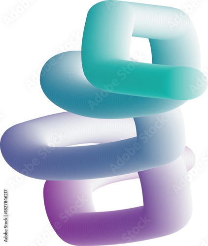 Abstract volumetric gradient shapes forming a smooth fluid 3d digital design