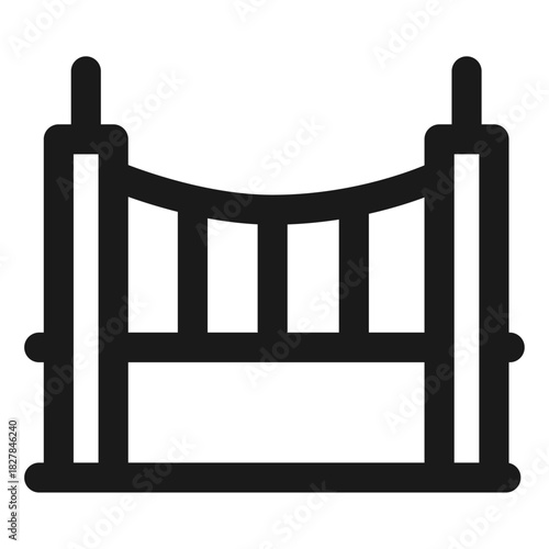 Bridge icon – suspension bridge, infrastructure, architecture, landmark symbol
