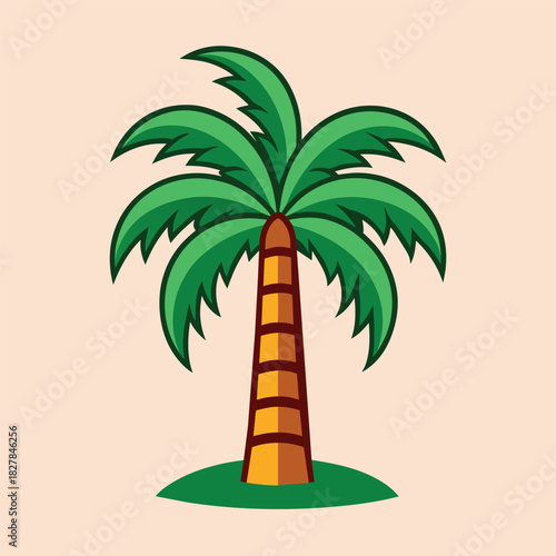 Isolated Palm Tree Drawing