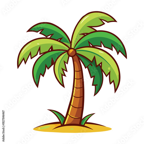 Exotic Palm Tree on White Background
