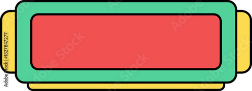 Flat illustration of a harmonica musical instrument. Perfect for music, blues, band, and entertainment themed designs.