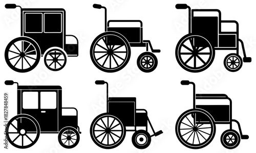 Diverse wheelchair designs for accessibility innovation and inclusive mobility solutions, promoting independence and universal access for people with disabilities