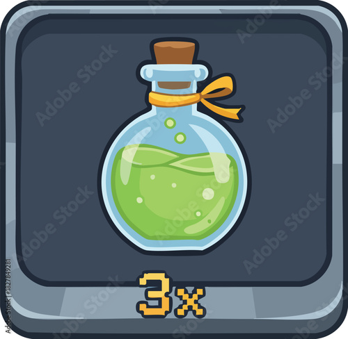Glow Potion Icon for Mobile Game Inventory Slot Fantasy RPG Asset