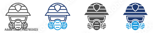 firefighter mask icon sheet multiple style