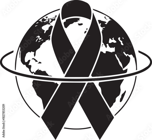 World aids day ribbon global awareness support prevention health disease symbol
