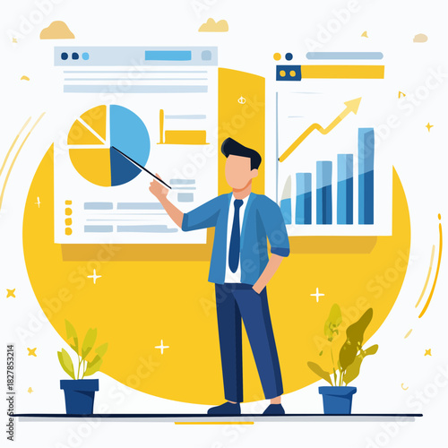 Business Analytics & Performance Tracking Vector Illustration