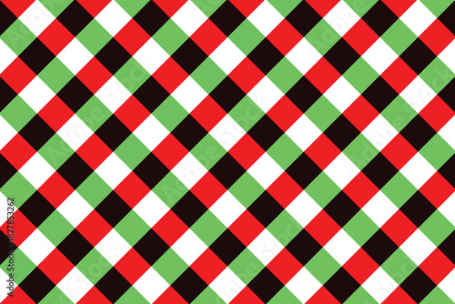 Red Green White Christmas background, plaid background