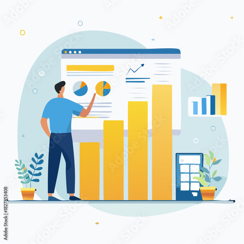 Business Analytics & Performance Tracking Vector Illustration