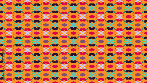 Tableau sur toile Warm Vibrant Abstract Geometric Seamless Pattern Background