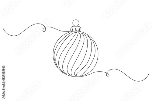 The Christmas ball continues online art and has a white background
