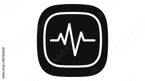 Audio wave icon in a rounded square for sound, music, voice, or pulse representation, perfect for app designs and health
