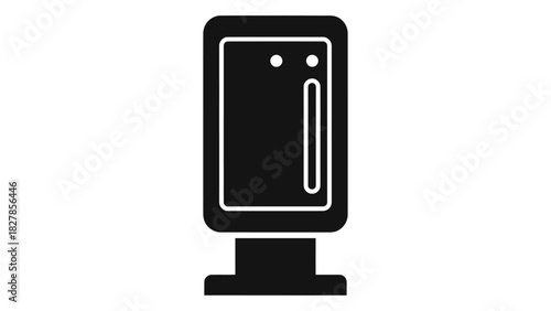 Digital outdoor information kiosk icon for modern advertising displays, interactive public screens, and smart city servi