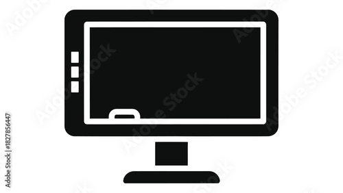 Computer monitor icon symbol. flat digital screen display for desktop electronic device. modern technology device vector