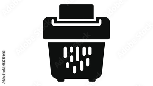 Paper shredder icon illustration representing document destruction, security, privacy, and confidential information disp
