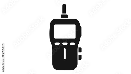 Walkie talkie radio icon. two way communication device symbol for portable wireless transceiver technology on white.