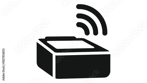 Wireless router or wi-fi hotspot device icon for internet connection and network communication technology symbol