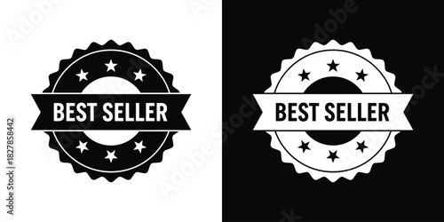 Best seller badge label vector design