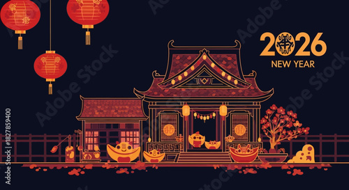 chinese temple in the night