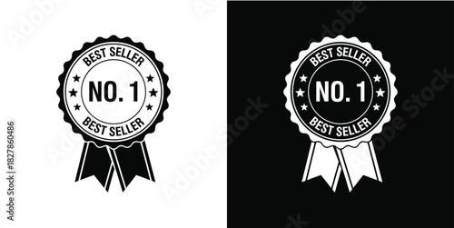 No.1 best seller rosette award ribbon badge vector